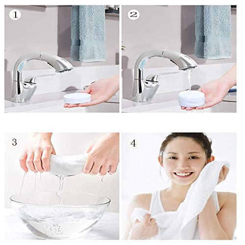 DARSHANAM WORLD Bath Towel, Cotton Towel, Travel Magic Compressed Tissue Disposable Towel Tablet Coin Expands with Water Portable Face Care, Hand Towel Thicker Larger Washcloths (2) - Image 5