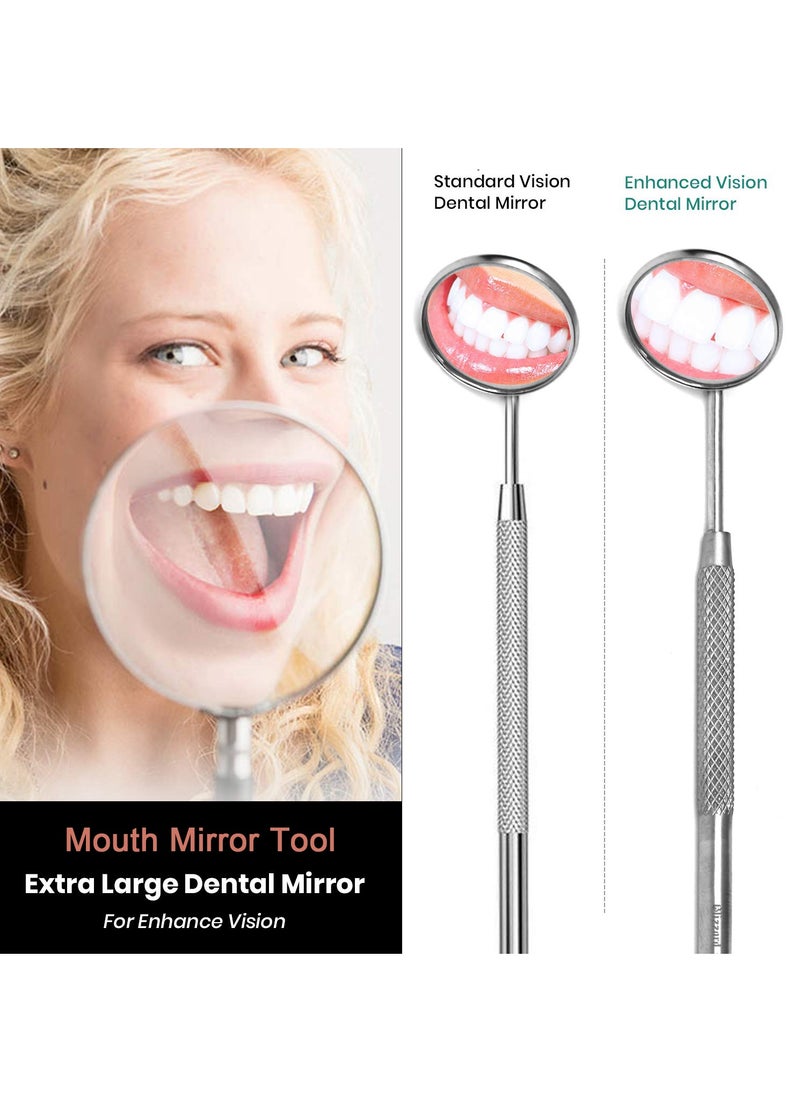 MileMelo - Dental Tools- Plaque Remover for Teeth - Professional Dental Hygiene Cleaning Kit 5-Pcs,Stainless Steel Oral Care Set with Tweezer, Tartar Scalar, Mouth Mirror - Image 1