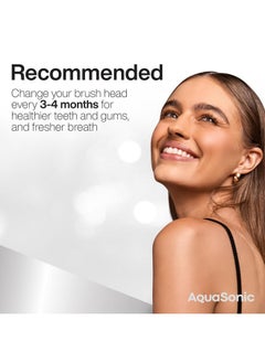 Aquasonic AquaSonic 2-Pack Activated Charcoal Brush Heads - Ultra Whitening Brush Heads - 2X Whitening & Stain Remover - for Black Series, Black Series Pro, Vibe Series, Duo Pro Series (White)  - Image 4