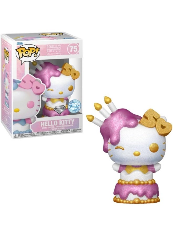Funko Pop! Sanrio: Hello Kitty 50th - Hello Kitty in Cake (DGLT)(Exc), Collectable Vinyl Figure