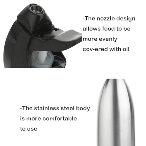 Bigwe Stainless Steel Olive Oil Sprayer Bottle, 17 Oz/500ml Sauce Vinegar Sprayer Dispenser, Water Sprayer Bottle,Kitchenware Tools for Cooking, Frying, BBQ and Grilling - Image 3