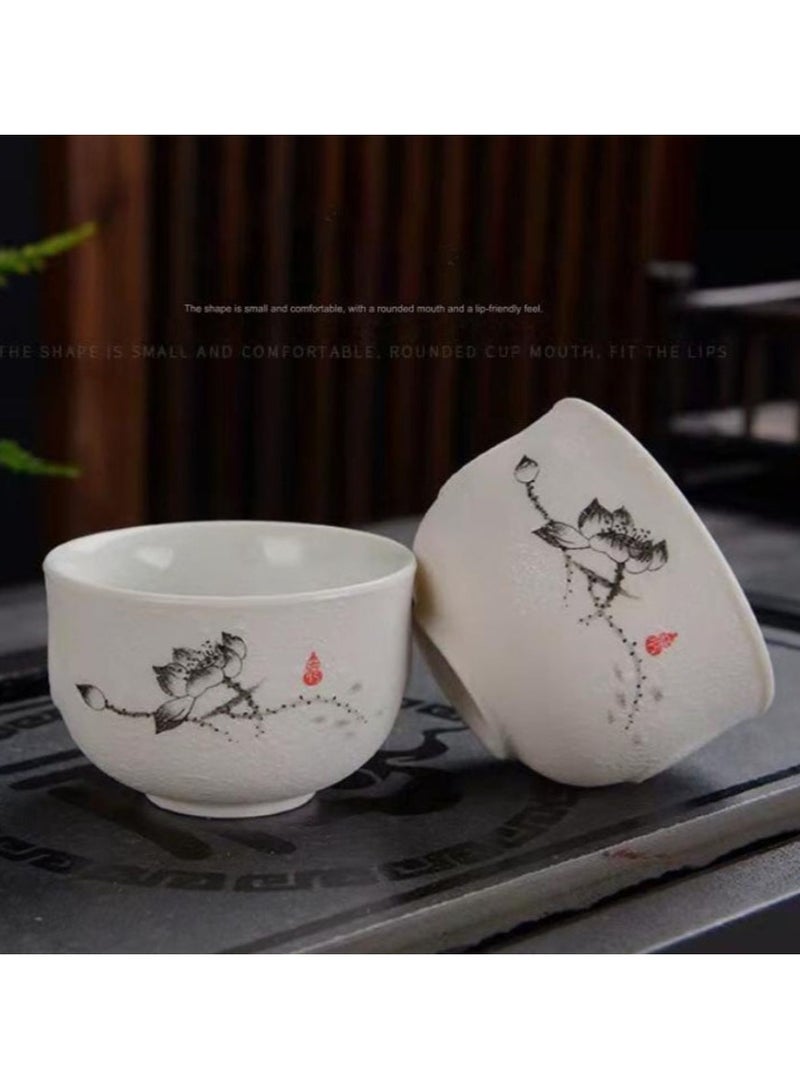 Jingke Chinese tea set light luxury kung fu teapot teacup household lotus side handle teapot tea set 1 pot 6 cups set  - Image 5