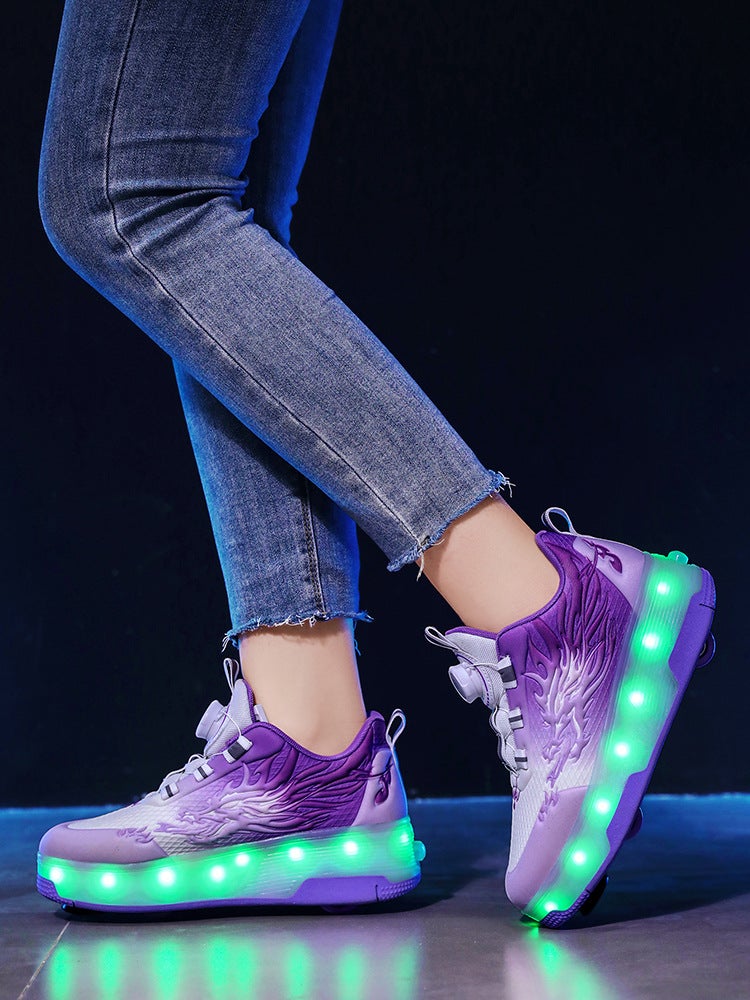 Manufacturer Wholesale New Roller Skates Small Four-Wheel Sports Roller Skates Boys'' Flying Shoes with Lights - Image 2