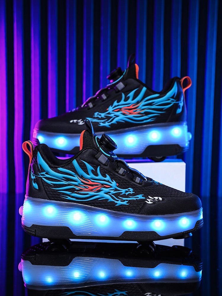 Manufacturer Wholesale New Roller Skates Small Four-Wheel Sports Roller Skates Boys'' Flying Shoes with Lights - Image 4