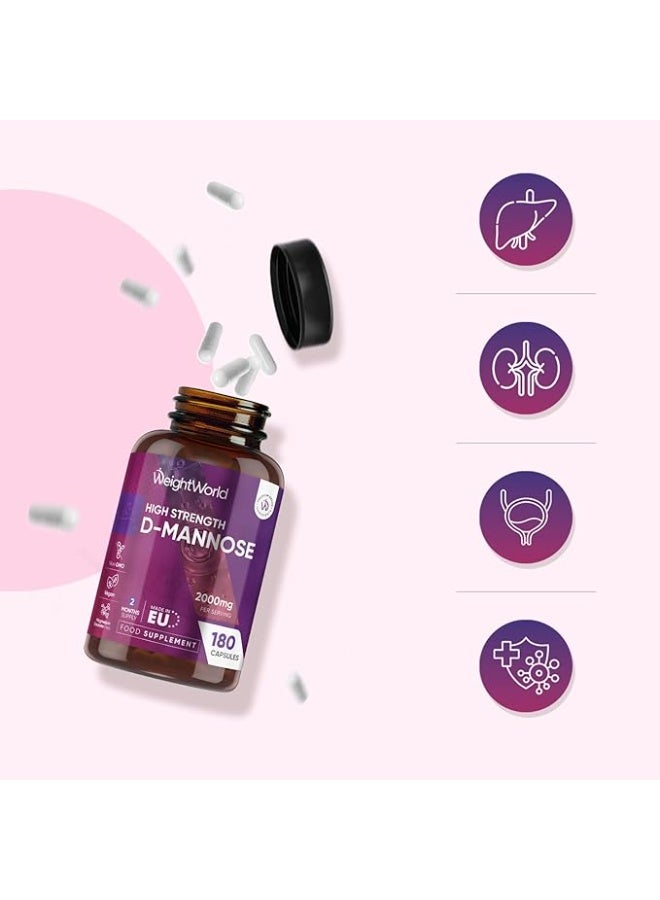 WeightWorld D-Mannose 2000mg – 180 Capsules | Made in UK | Urinary Tract Support | Helps Flush Bacteria | Non-GMO & Vegan-Friendly - Image 3