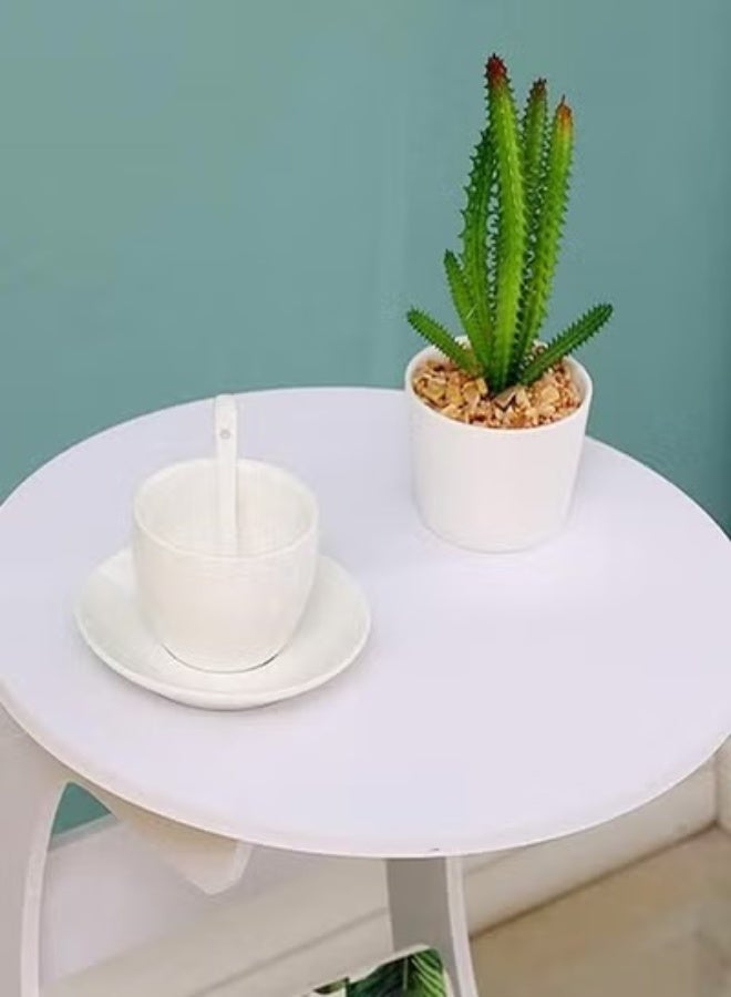 C&C Home Modern Moveable Bedside Round Coffee Table with Books Storage Stand - Image 5