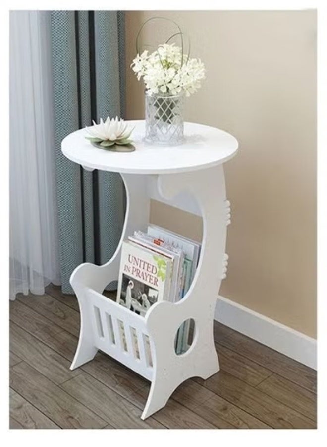 C&C Home Modern Moveable Bedside Round Coffee Table with Books Storage Stand - Image 1