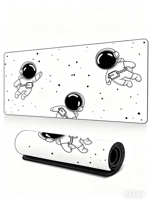لوحة ماوس ألعاب كبيرة ممتدة 120 × 60 سم XXXL كاملة المساحة وقاعدة مطاطية غير قابلة للانزلاق ولوحة مفاتيح كبيرة مع حواف مخيطة ومقاومة للماء للألعاب من ياسا (فضاء أبيض)