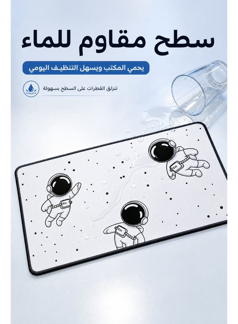 ميا لوحة ماوس كبيرة الحجم للألعاب 120 × 60 سم، مقاس XXXL، تغطي مساحة مكتب كاملة، قاعدة مطاطية مانعة للانزلاق، لوحة مفاتيح كبيرة بحواف مخيطة، مقاومة للماء، مثالية للألعاب (لون أبيض فضائي). - Image 4