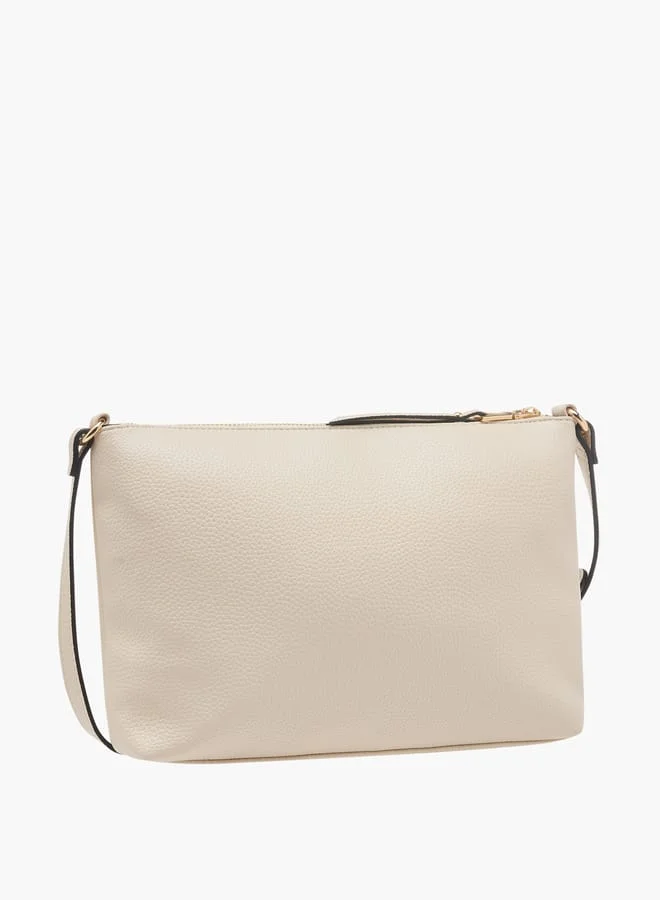 Celeste Women Textured Crossbody Bag with Adjustable Strap and Zip Closure