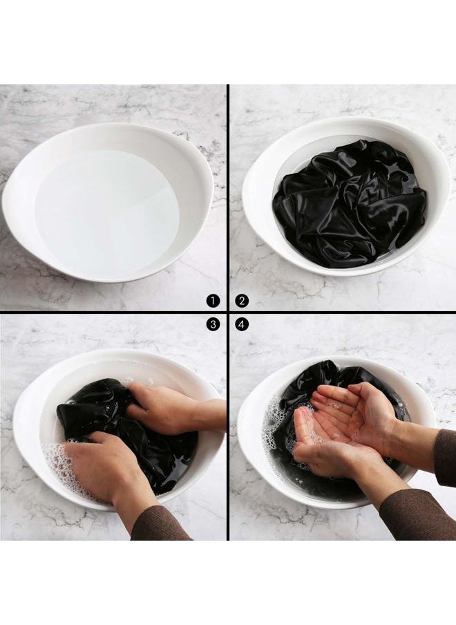 sent hair Sent Hair Extra Large Satin Hair Bonnet for Women, Double-Layer Elastic Night Sleeping Cap with Tie Band for Braids/Curly/Long Hair - Black  - Image 3