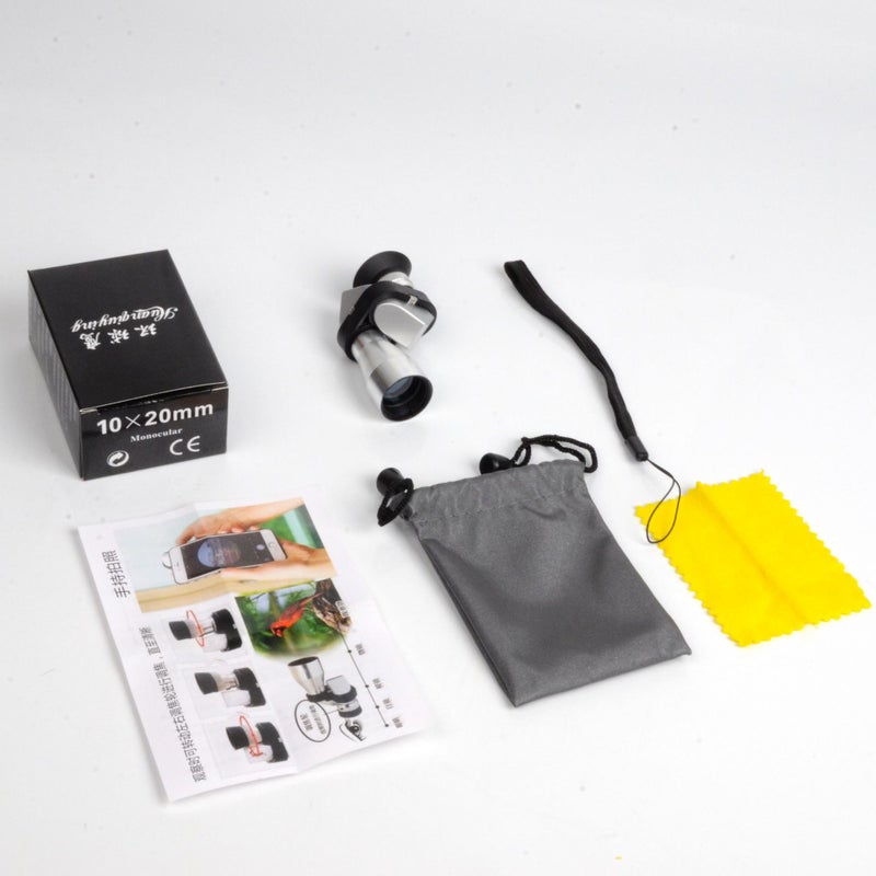 Corner Metal Telescope Shake Shop 10X20 Microscope Mobile Phone Po Monocular Telescope - Image 1