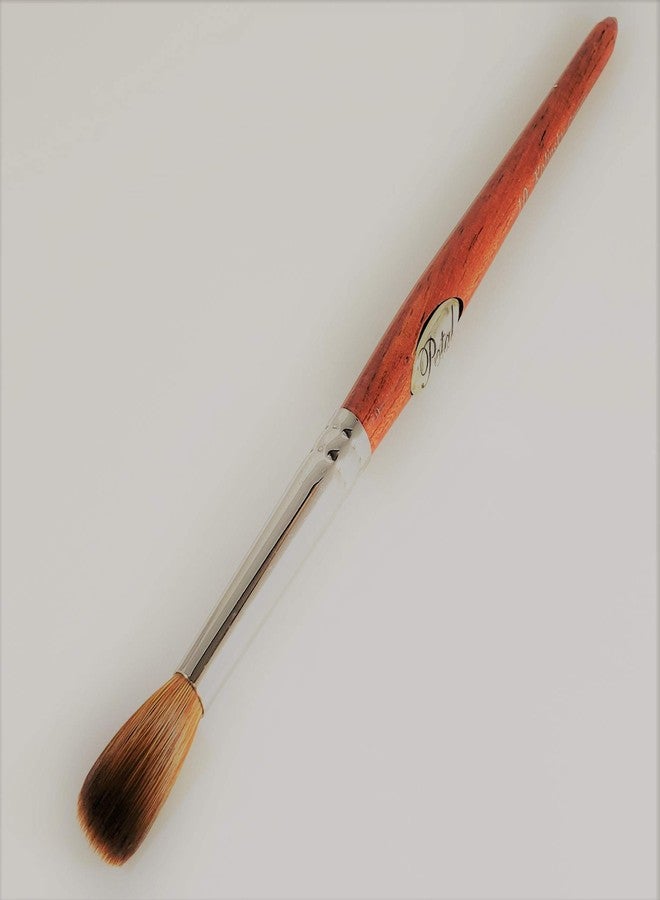 Petal Red Wood Handle Nail Brush For Acrylic Nail Manicure & Pedicure Powder (CRIMPED) - (Size #10) - Image 1