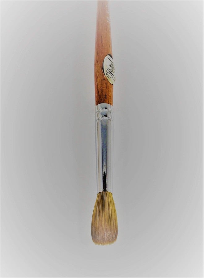 Petal Red Wood Handle Nail Brush For Acrylic Nail Manicure & Pedicure Powder (CRIMPED) - (Size #10) - Image 2