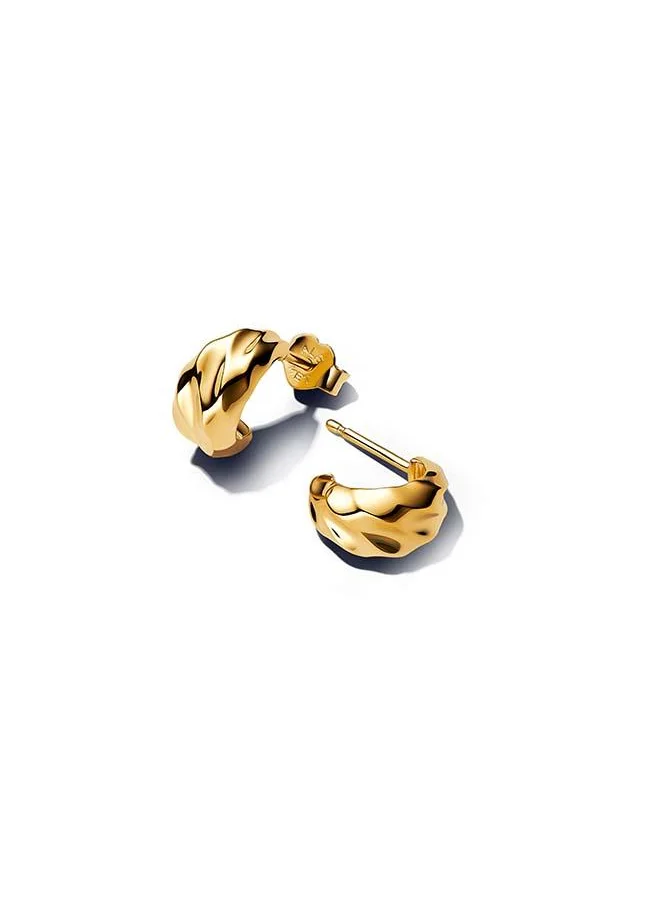 باندورا Rippled Open Hoop Earrings
