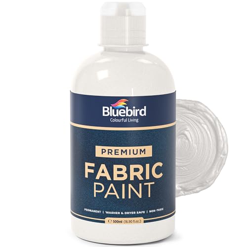 BLUEBIRD Fabric Paint, Brilliant Silver, 16.9 Fl Oz, Permanent Fabric Paints for Clothes, Furniture Upholstery - Image 1