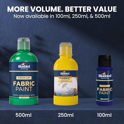 BLUEBIRD Fabric Paint, Brilliant Silver, 16.9 Fl Oz, Permanent Fabric Paints for Clothes, Furniture Upholstery - Image 3