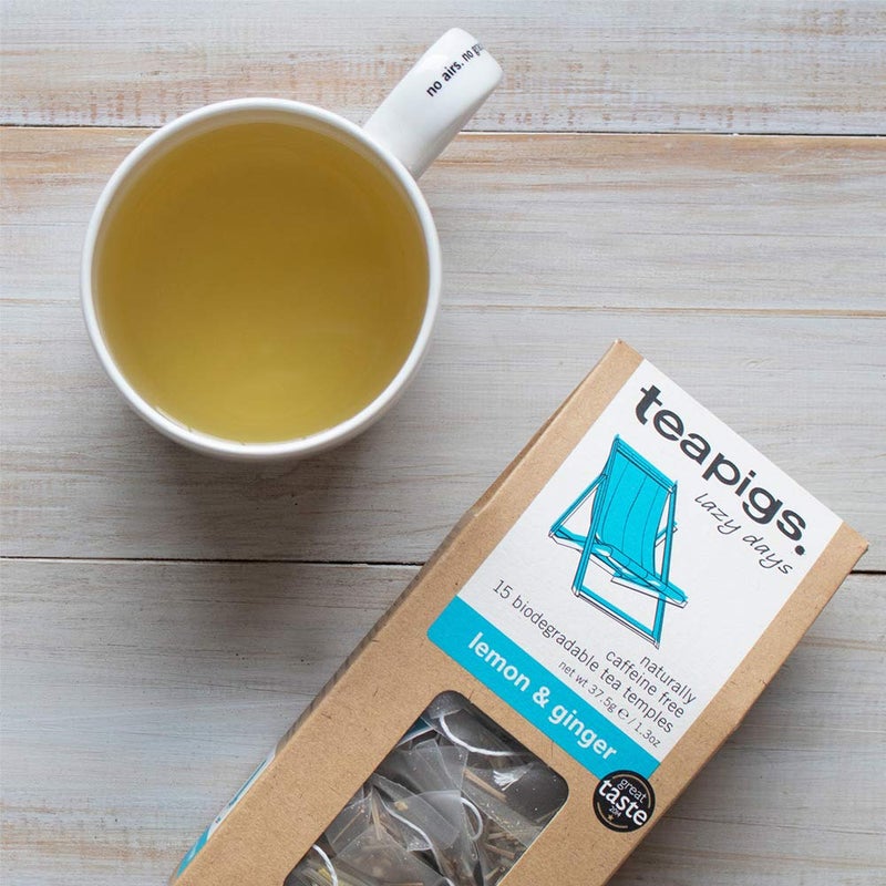 teapigs Lemon & Ginger Herbal Tea Bags Made With Whole Leaves (1 Pack of 15 Tea bags) (520) - Image 2