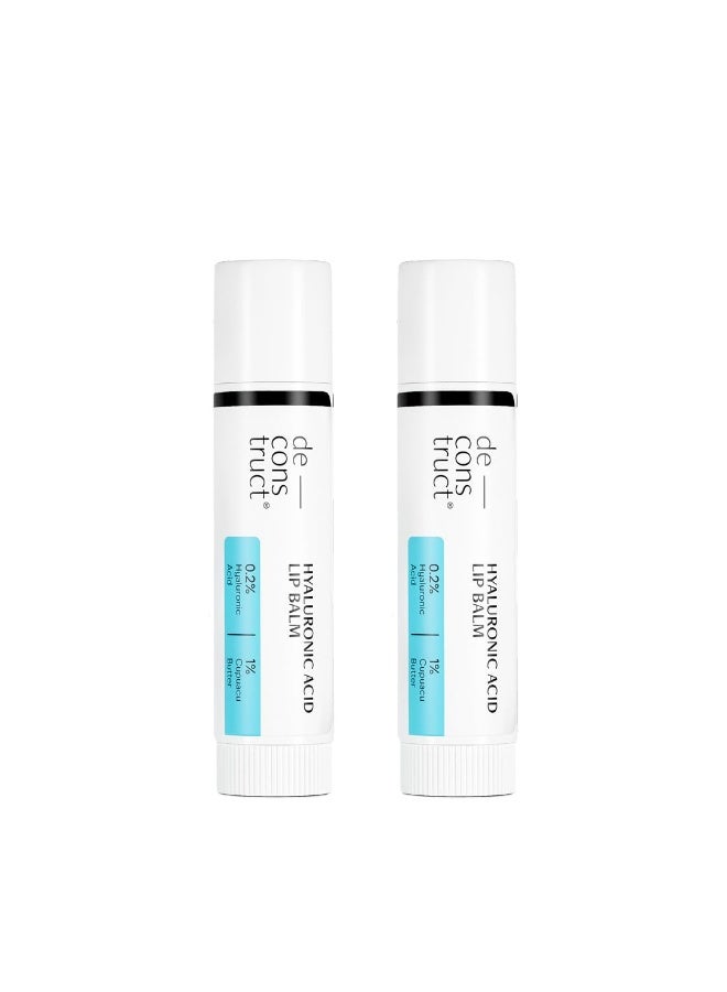 Deconstruct Hyaluronic Acid Lip Balm|Contains 0.2% Hyaluronic Acid + 1% Cupuacu Butter|For Dry Lips|Protects, Moisturises & Nourishes Dry Chapped Lips|For Women And Men|4Gm Each|Pack Of 2, Blue - Image 1
