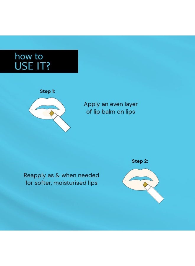 Deconstruct Hyaluronic Acid Lip Balm|Contains 0.2% Hyaluronic Acid + 1% Cupuacu Butter|For Dry Lips|Protects, Moisturises & Nourishes Dry Chapped Lips|For Women And Men|4Gm Each|Pack Of 2, Blue - Image 4