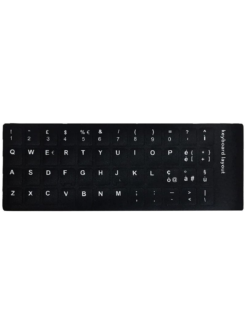 erorex Dustproof Waterproof Strong Viscosity English Italiano Keyboard Layout Sticker for Laptop PC (Italian) - Image 2