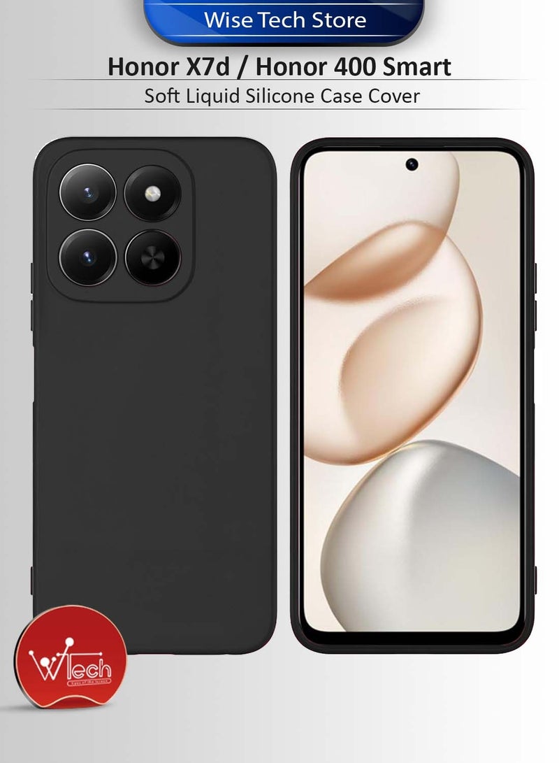دبليو تيك غطاء حافظة سيليكون سائل ناعم لجهاز Honor X7d 5G/4G / Honor 400 Smart 5G 2025 (MCRPSN) - أسود - Image 1