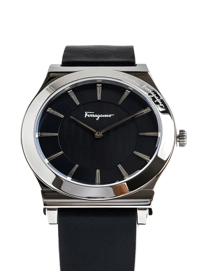 فيراغامو ساعة 1898 سليم كوارتز بقرص أسود