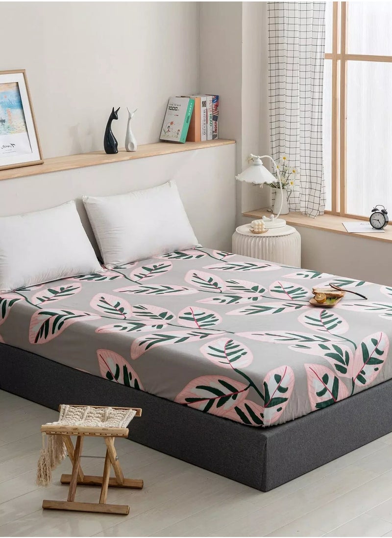 Generic Leaf Print Fitted Sheet  - Image 3