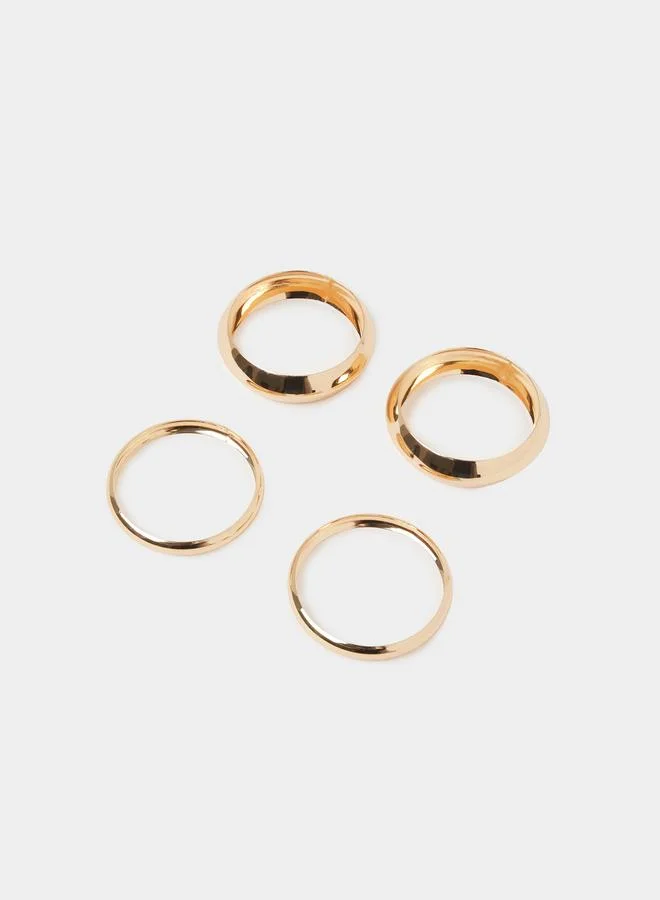 ستايلي Set Of 4 - Gold-Tone Chunky Bracelets