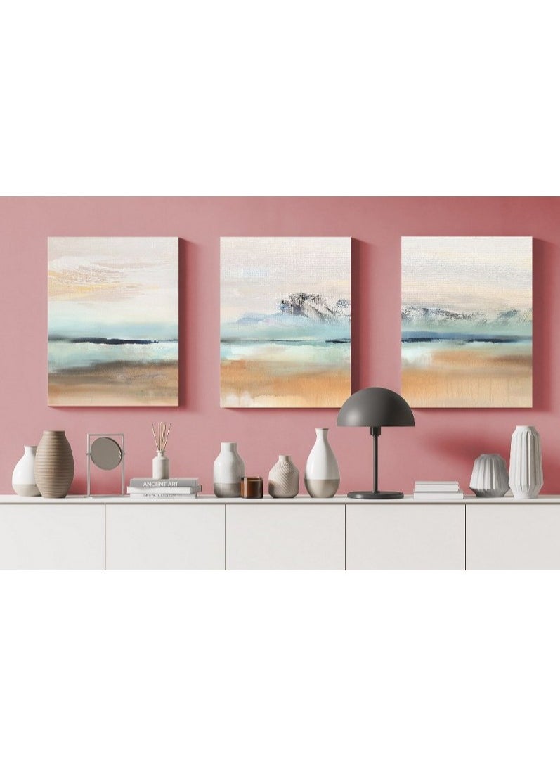 Home Gallery - Canvas Wall Art, Abstract Framed Portrait of A set of three abstract background of minimalism. With a geometric pattern of art - Image 1