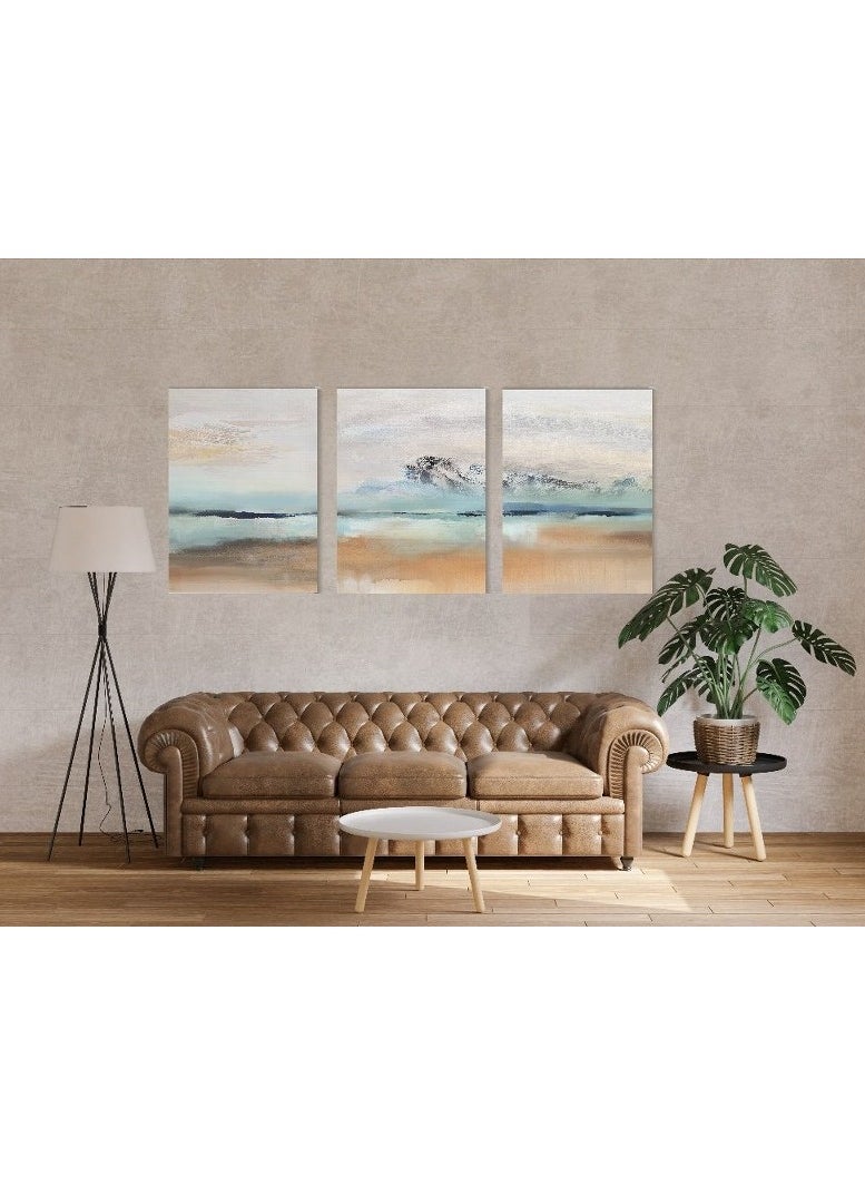 Home Gallery - Canvas Wall Art, Abstract Framed Portrait of A set of three abstract background of minimalism. With a geometric pattern of art - Image 1