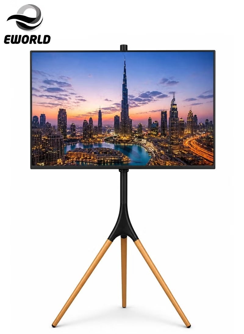 Adjustable Tripod TV Stand with Universal TV Bracket – Portable Floor Mount for 32-65 Inch Flat & Curved TVs, VESA Compatible, Easy Installation - Image 1