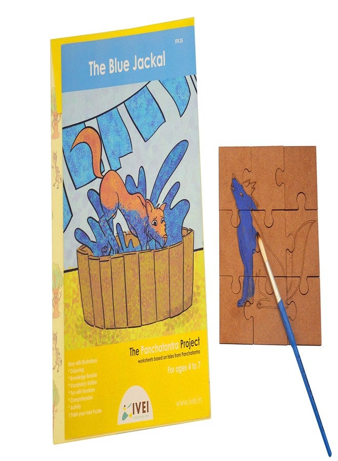 IVEI Panchatantra Kids Learning Book - Workbook and DIY puzzle of Panchatantra Story - Colouring Activity Worksheets - Creative Fun Activity and Education For Kids - The Blue Jackal - Age 4 to 7 Years - Image 3