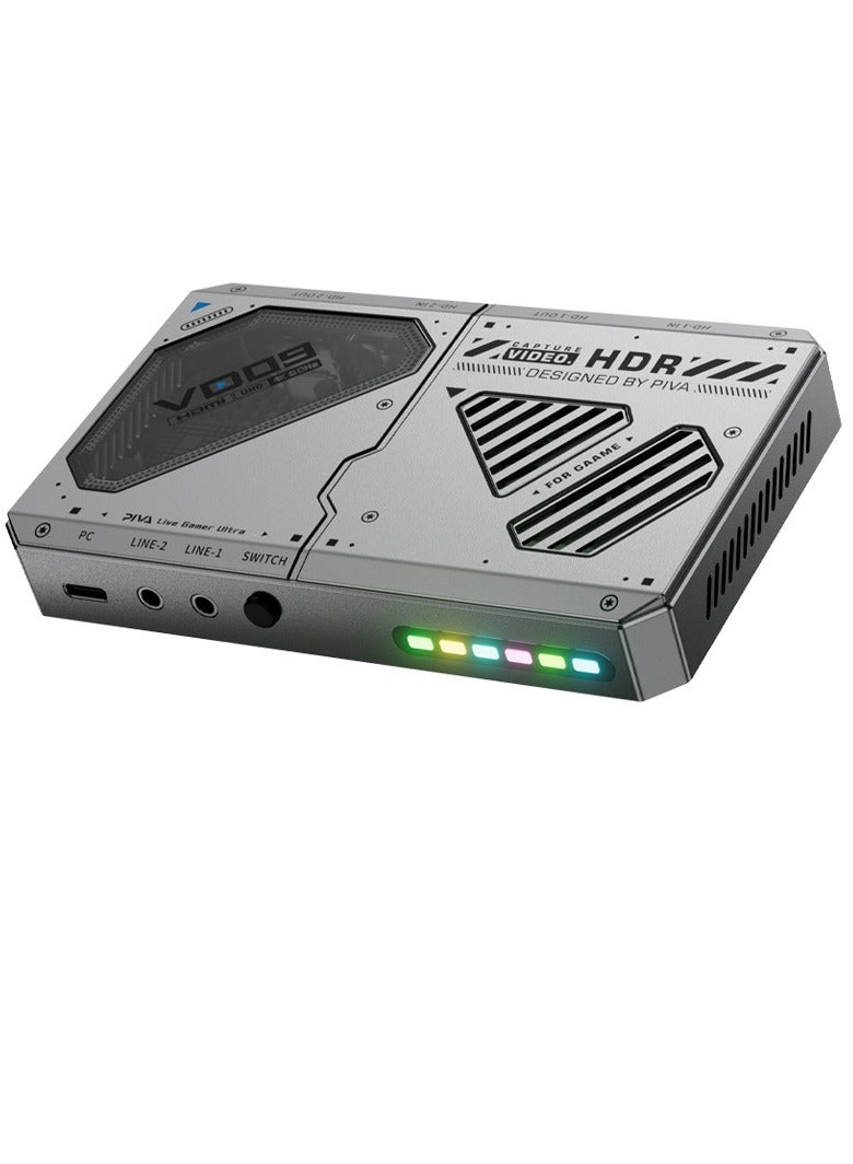 PIVA VD09 Live Streaming Power Adapter features dual HD video capture cards and provides high-speed transmission without delay. It is equipped with a built-in fan for multiple heat dissipation to ensure stable long-term live streaming. - Image 1