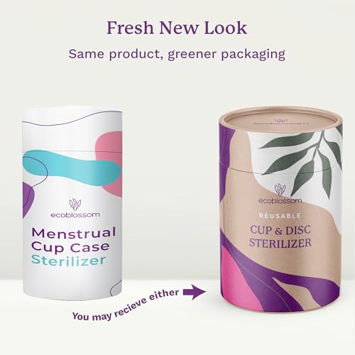 EcoBlossom Menstrual Cup Case and Sterilizer Reusable Silicone Sterilizing Holder Cleaner Period for You and Your Disc or Cup Portable Cleaning Container Microwave Steamer Purple - Image 5