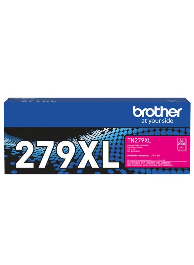 brother Genuine Brother TN279XL High Yield Magenta Toner -Yield ~2,300 Pages for HL-L3280CDW, DCP-L3520CDW, DCP-L3560CDW, MFC-L3720CDW, MFC-L3760CDW Magenta - Image 1