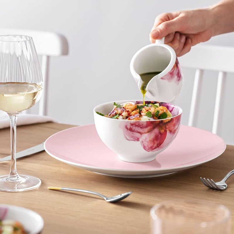 Villeroy & Boch Villeroy  Boch Rose Garden Bowl 55 in Premium Porcelain Made in Germany WhitePink - Image 4