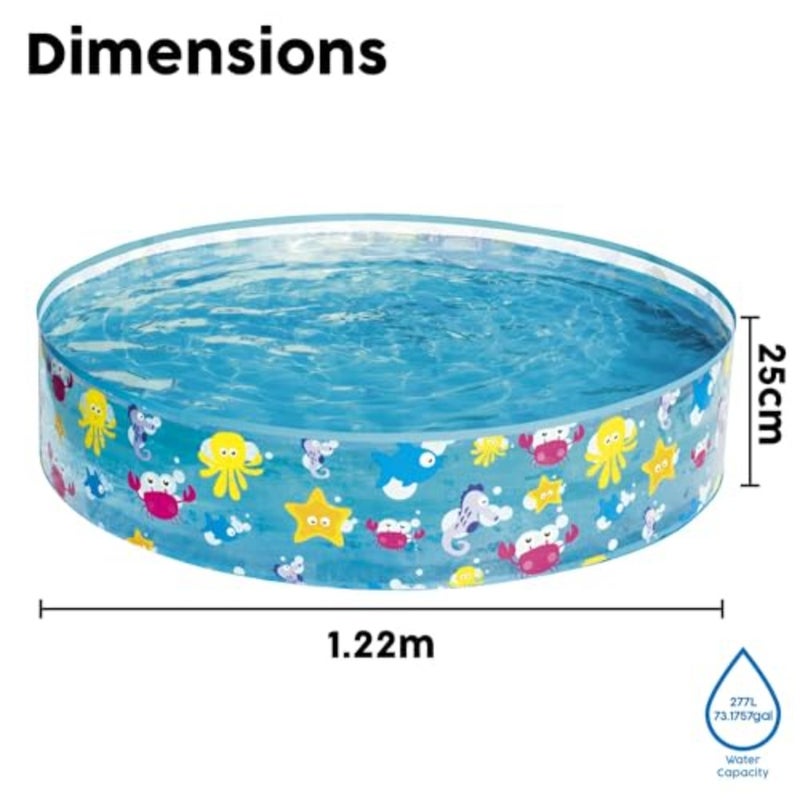 Paddling Pool, Swimming Pool, Inflatable Baby Ball Pit Pool, Small Pool - 48 x 10 Inches, Blue - Image 5