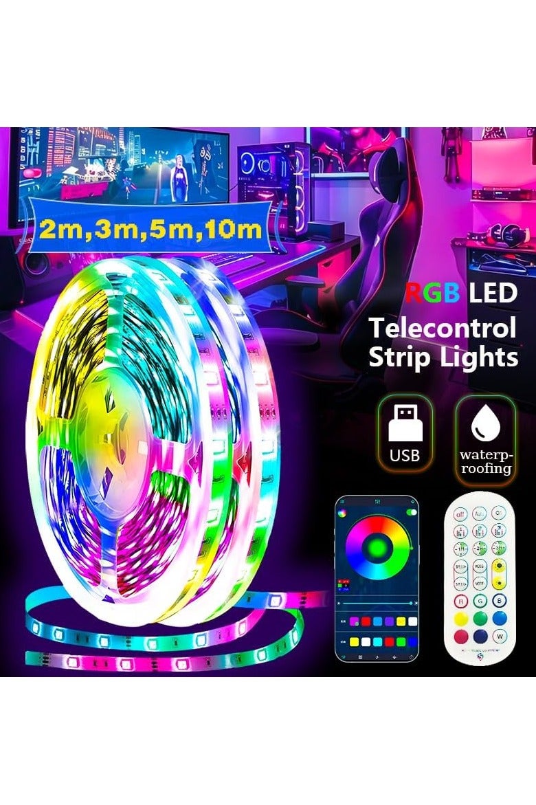 QIBANG LED Strip Lights for Screen Lighting,Gaming Setup Decor,USB Powered RGB Light Strip with Remote, Waterproof TV Backlighting, Gaming Room Accessories, Bedroom Indoor Decor - Image 2