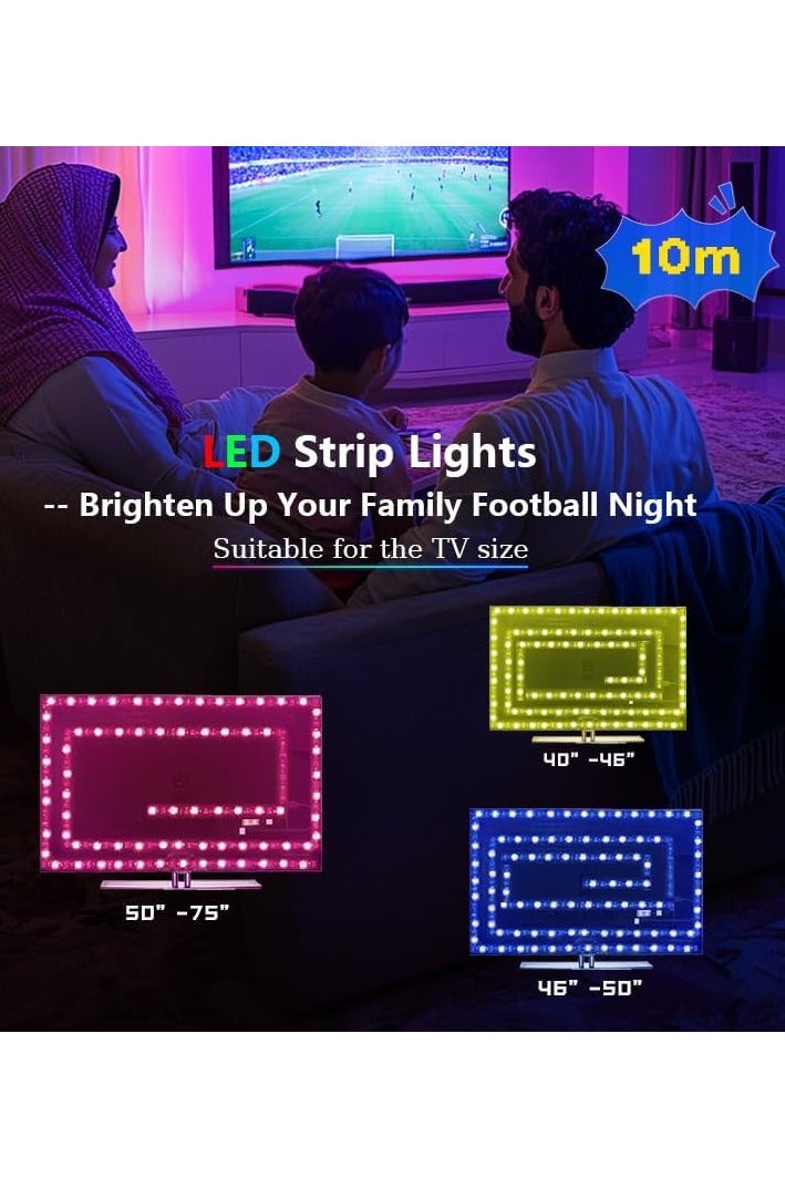 QIBANG LED Strip Lights for Screen Lighting,Gaming Setup Decor,USB Powered RGB Light Strip with Remote, Waterproof TV Backlighting, Gaming Room Accessories, Bedroom Indoor Decor - Image 4