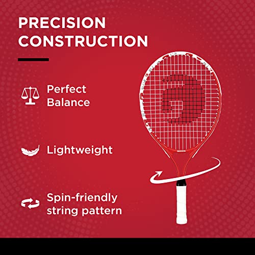 GAMMA Sports Junior Tennis Racquet: Quick Kids 21 Inch Tennis Racket - Prestrung Youth Tennis Racquets for Boys and Girls - 93 Inch Head Size - Red - Image 3