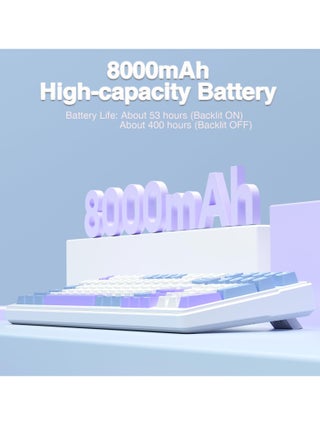 لوحة مفاتيح ميكانيكية لاسلكية F99، لوحة مفاتيح ثلاثية الوضع BT5.0/2.4GHz/USB-C، مفاتيح خطية مسبقة التشحيم، هيكل حشوة، لوحة مفاتيح ألعاب بإضاءة خلفية RGB - view 5