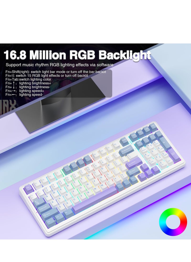 AULA - F99 Wireless Mechanical Keyboard,Tri-mode BT5.0/2.4GHz/USB-C Keyboard,Pre-lubed Linear Switches,Gasket Structure,RGB Backlit Gaming Keyboard - Image 1