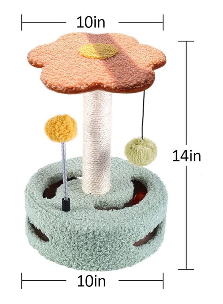 2 in 1 Cat Tree, Flower Cat Scratching Post, Cat Tower With Ball And Natural Sisal For Small Cats And Kittens - Image 3