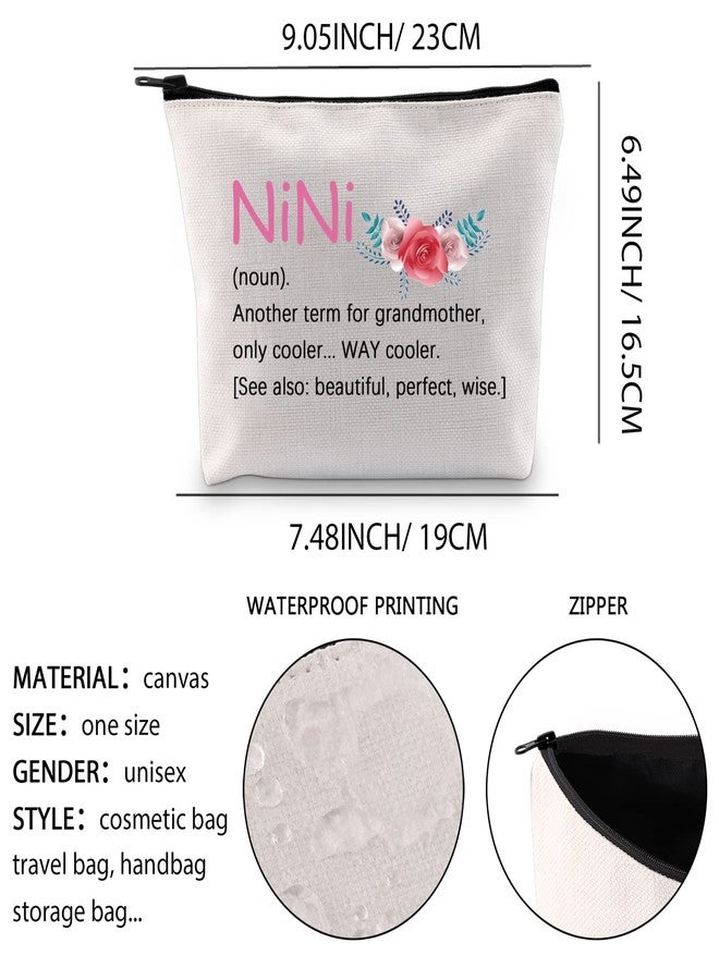 XYANFA Nini Definition Makeup Bag Nini Gift Nene Grandma Gift Mothers Day Birthday Gift Canvas Bag (NiNi noun) - Image 2