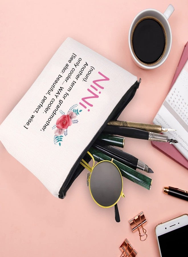 XYANFA Nini Definition Makeup Bag Nini Gift Nene Grandma Gift Mothers Day Birthday Gift Canvas Bag (NiNi noun) - Image 3