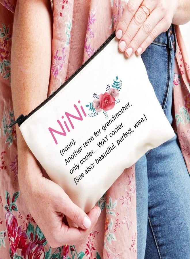 XYANFA Nini Definition Makeup Bag Nini Gift Nene Grandma Gift Mothers Day Birthday Gift Canvas Bag (NiNi noun) - Image 4