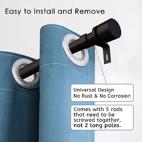 Byondeth Curtain Rods for Windows 16 to 88 Inches Adjustable Length 1 Inch Diameter Window Curtain Rod with Aluminium End Cap, Antique Bronze - Image 2