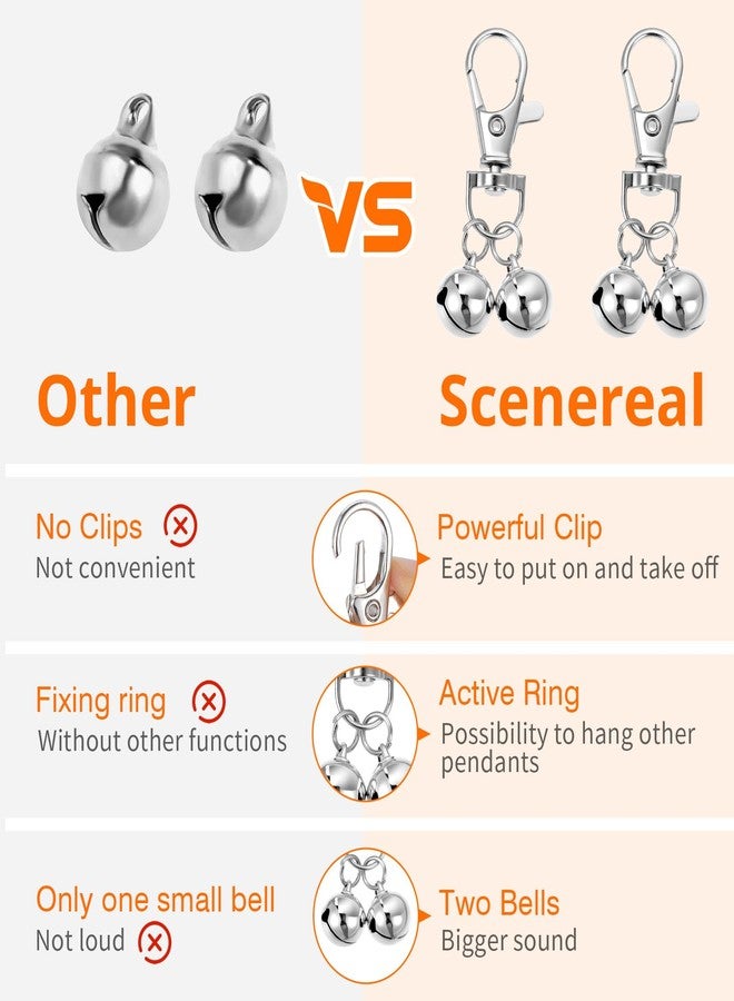 Thrymme 6 Pack Dog Collar Bell, Mini Tracking Pet Pendant Accessories for Cats and Dogs, Loud Clear Sound pet bells for Indoor and Outdoor Use Silver - Image 5