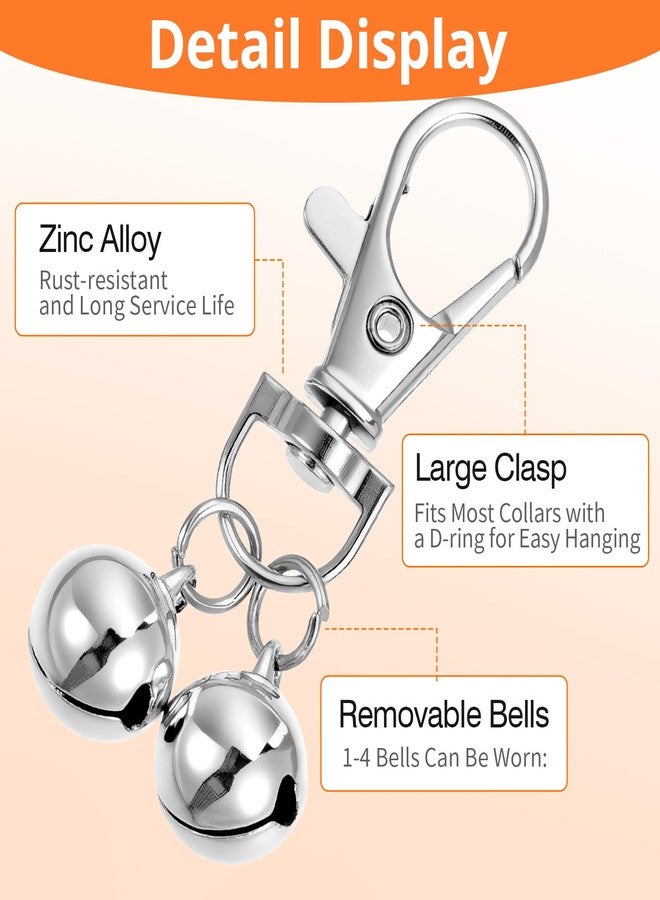 Thrymme 6 Pack Dog Collar Bell, Mini Tracking Pet Pendant Accessories for Cats and Dogs, Loud Clear Sound pet bells for Indoor and Outdoor Use Silver - Image 3